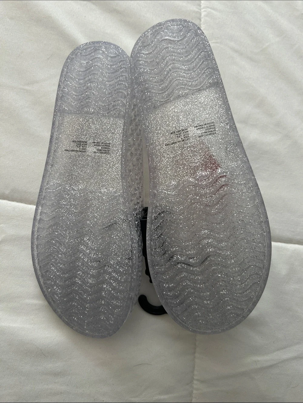 wonder nation Clear Silver Glitter Jelly Slip-On Mules - Girls